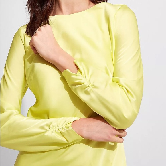 Express Yellow Satin Maxi Dress Large - Picture 2 of 8